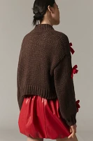 The Alicia 3D Bow Cropped Cardigan Sweater by Maeve