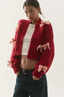 The Alicia 3D Bow Cropped Cardigan Sweater by Maeve