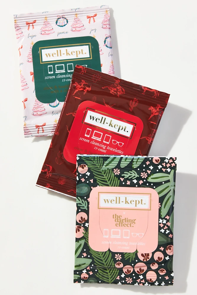 Well-Kept Screen Cleansing Towelettes Holiday Bundle Gift Set