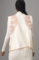 By Anthropologie Embroidered Sherpa Vest