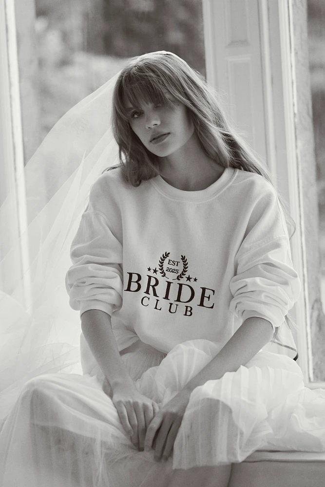 By Anthropologie Weddings Bride Club Crew-Neck Sweatshirt