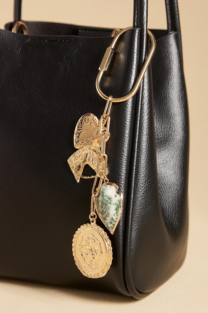 Brass & Stone Bag Charm