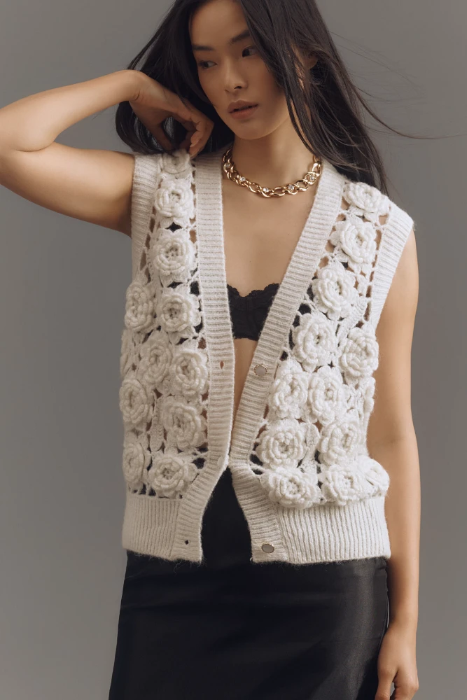 Maeve Rosette Knit Vest