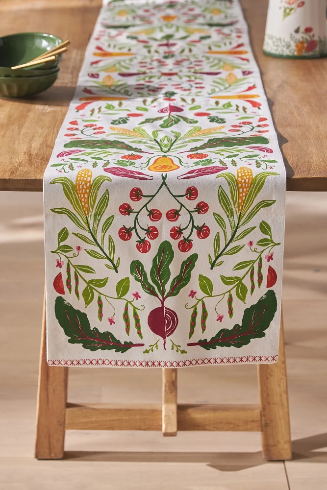 Folkloric Veggies Table Runner