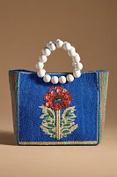 By Anthropologie Beaded Structured Tote