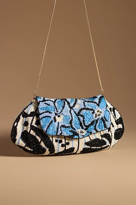 By Anthropologie Beaded Foldover Clutch