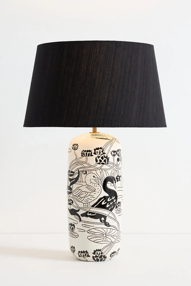 Black Swan Ceramic Table Lamp