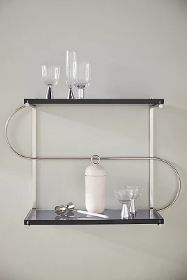 Milana Chrome and Acrylic Bar Shelf