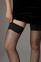 Bluebella Fishnet Plain Top Thigh-High Socks