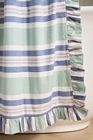 Mele Cotton Striped Ruffled Shower Curtain