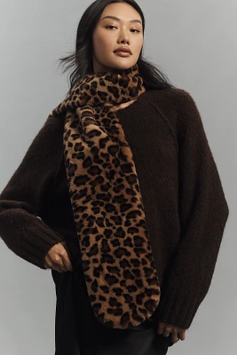 By Anthropologie Faux-Fur Leopard Scarf