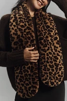 By Anthropologie Faux-Fur Leopard Scarf