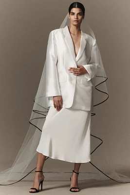 BHLDN Black Ribbon Trim Veil