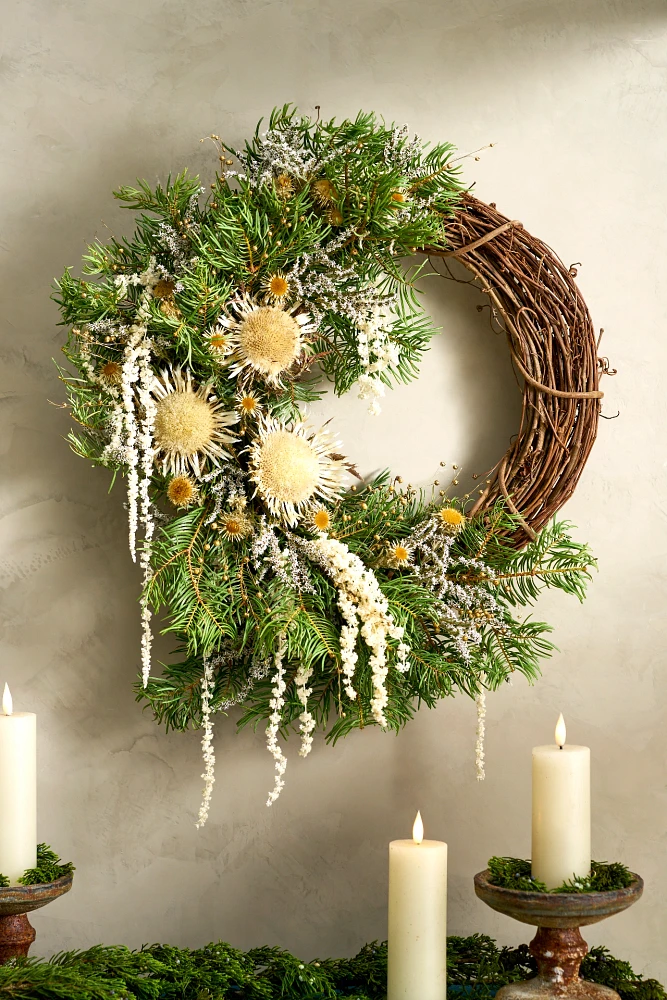 Right Side Hand Celestial Greens Wreath