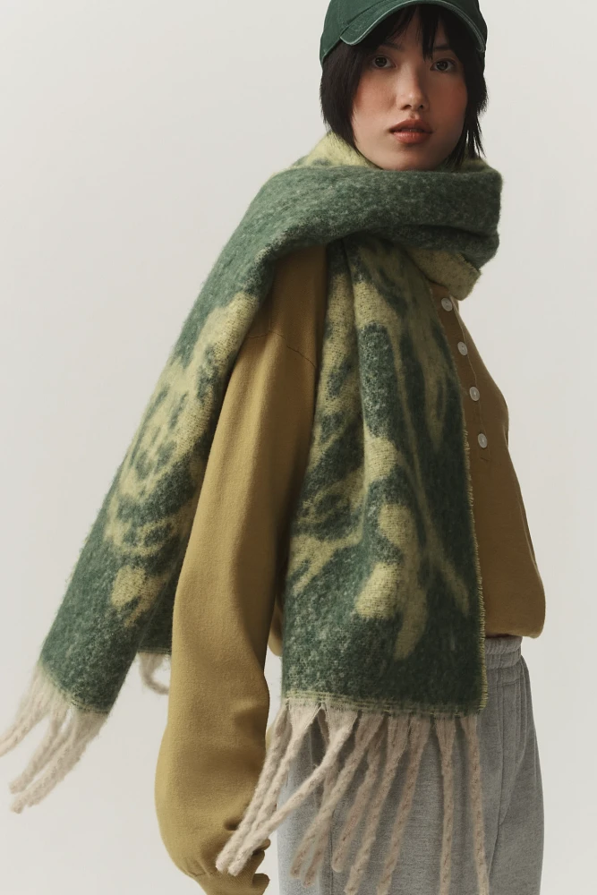 By Anthropologie Brushed Woven Scarf: Floral Edition