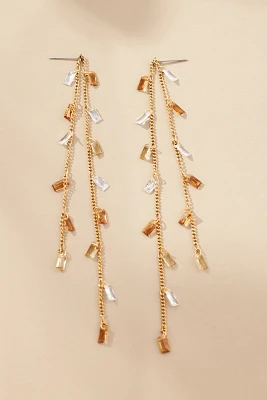 Beaded Baguette Dangle Earrings