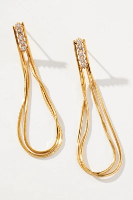 Double Looped Crystal Drop Earrings