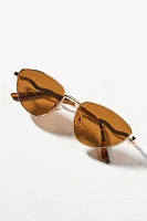 I-SEA Wavy Temple Cat-Eye Aviator Sunglasses