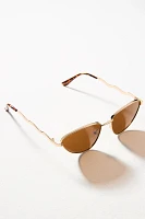 I-SEA Wavy Temple Cat-Eye Aviator Sunglasses