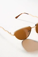 I-SEA Wavy Temple Cat-Eye Aviator Sunglasses