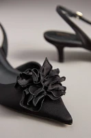 Maeve Floral Satin Slingback Heels