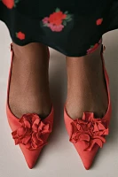 Maeve Floral Satin Slingback Heels
