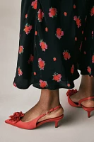 Maeve Floral Satin Slingback Heels