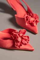 Maeve Floral Satin Slingback Heels