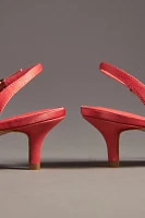 Maeve Floral Satin Slingback Heels