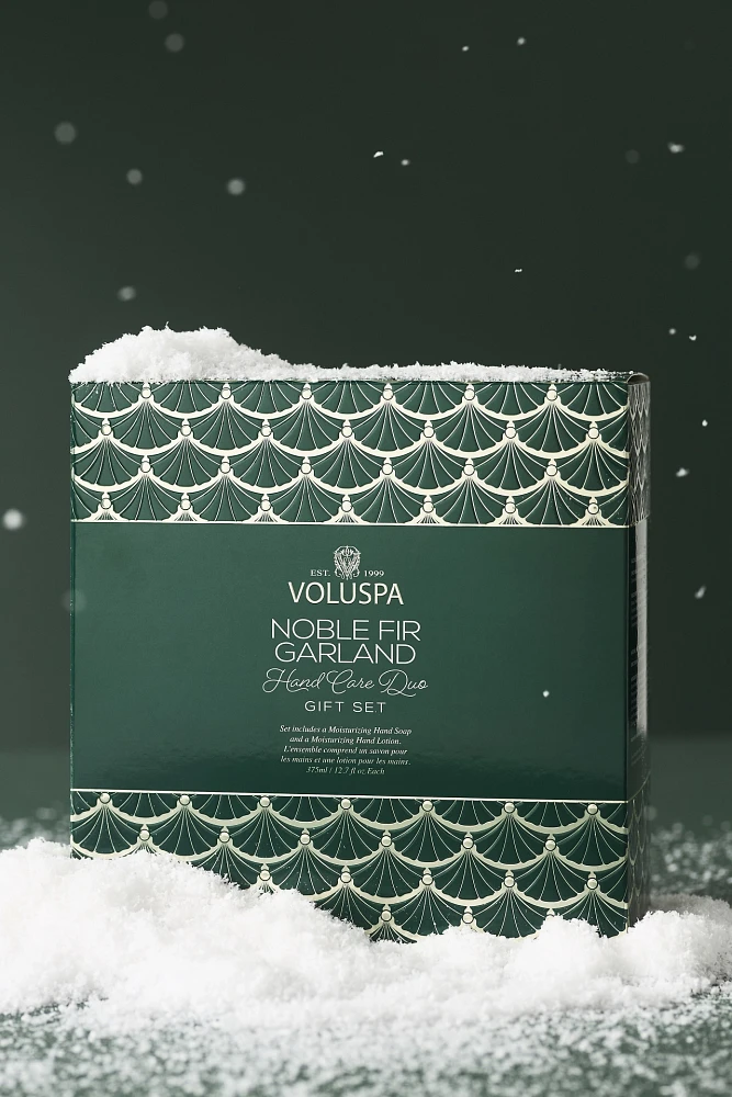 Voluspa Noble Fir Garland Hand Care Duo Gift Set 