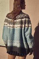 Pilcro Fair Isle Cardigan Sweater