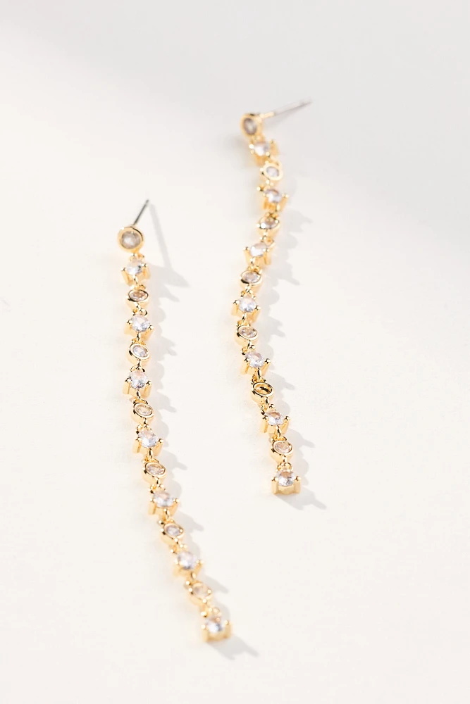 Linear Crystal Drop Earrings