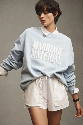 BRIDEMERCH Marriage Material Oversized Crew-Neck Sweatshirt