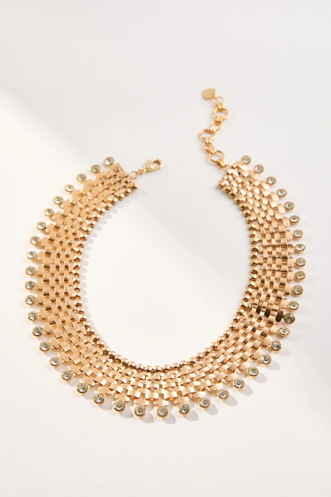 Crystal Woven Track Necklace