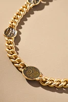 Braided Metal Coin Necklace