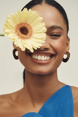 Mod Shaped Stone Hoop Earrings
