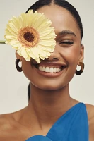 Mod Shaped Stone Hoop Earrings