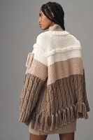 By Anthropologie Mixed-Knit Cardigan Sweater