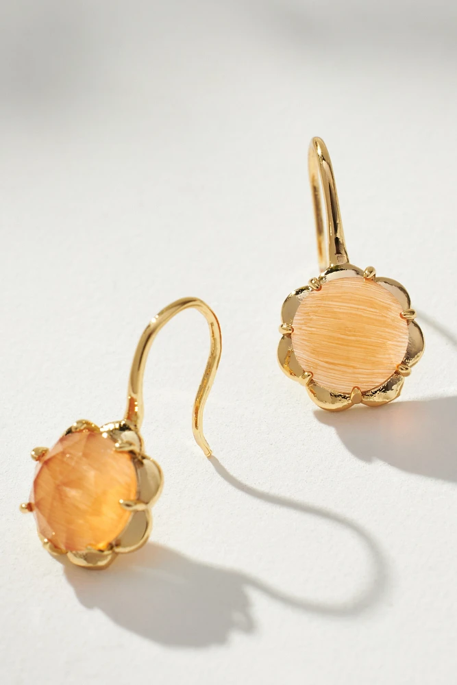 Glass Stone Drop Earrings