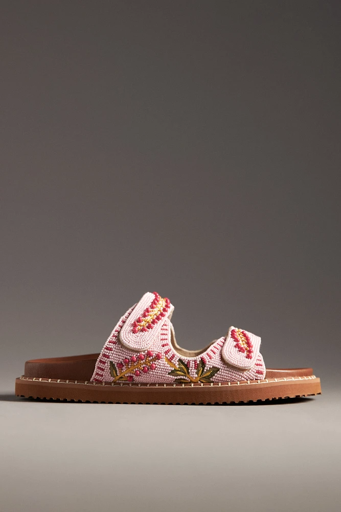 De Siena Beaded Slide Sandals