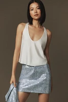 Walter Baker Simone Sequin Denim MIni Skirt