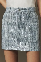 Walter Baker Simone Sequin Denim MIni Skirt