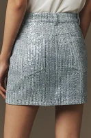 Walter Baker Simone Sequin Denim MIni Skirt