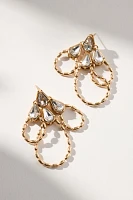 Crystal Scallop Drop Earrings