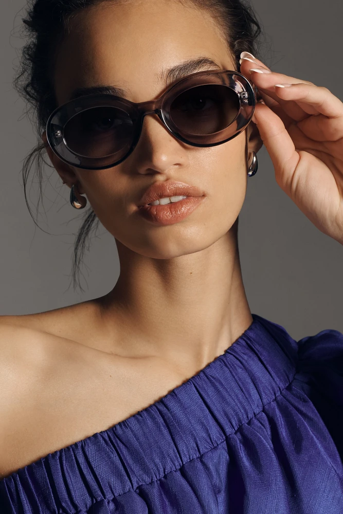 Bevel Oversized Oval Sunglasses