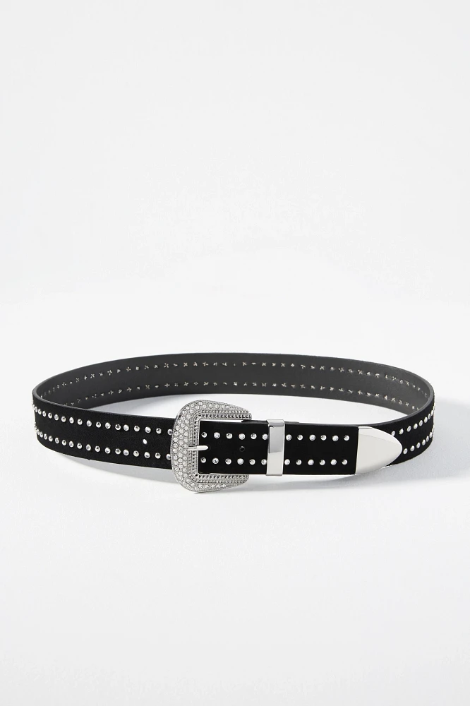 Rhinestone-Studded Western Belt