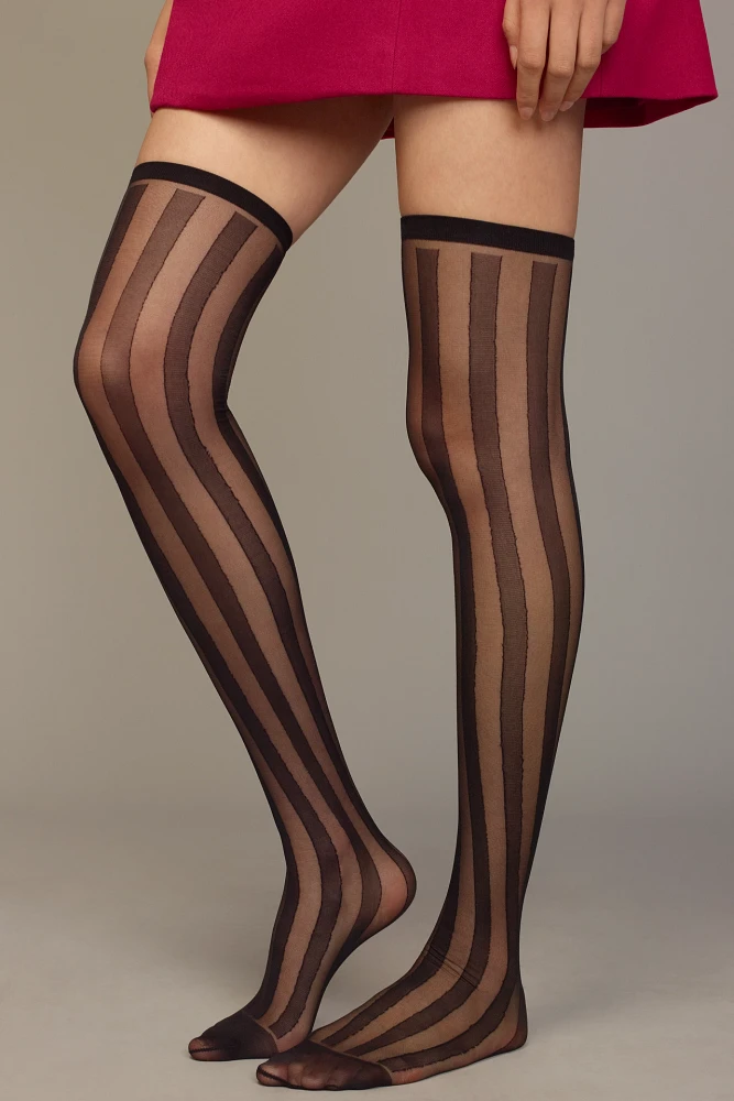 High Heel Jungle Over-The-Knee Crue Striped Socks