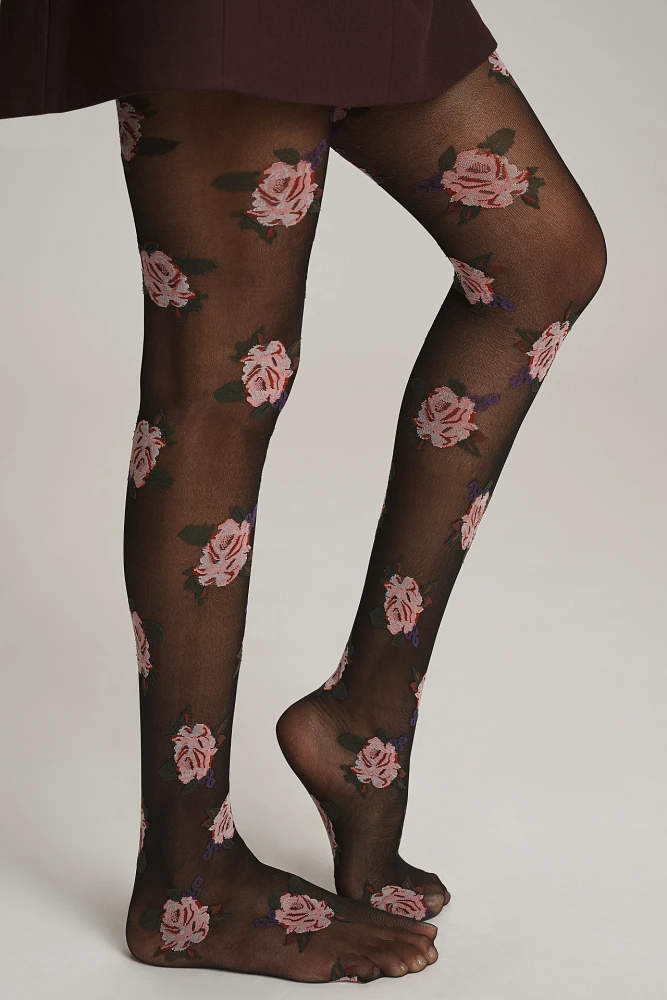 High Heel Jungle Bloom Sheer Tights