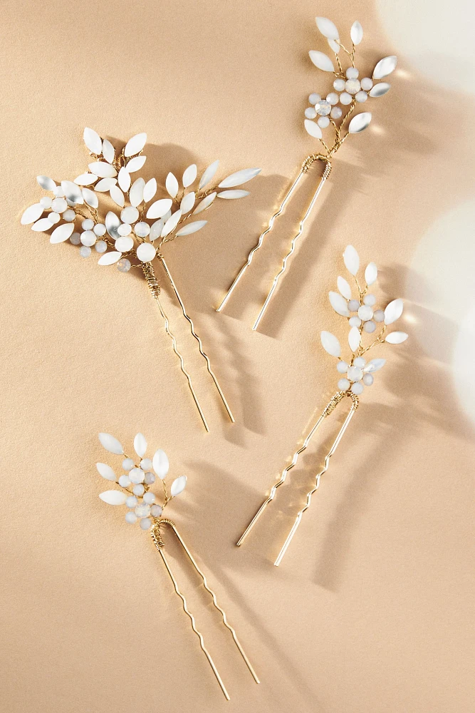 Twigs & Honey Crystal Ferns Hair Pins, Set of 4