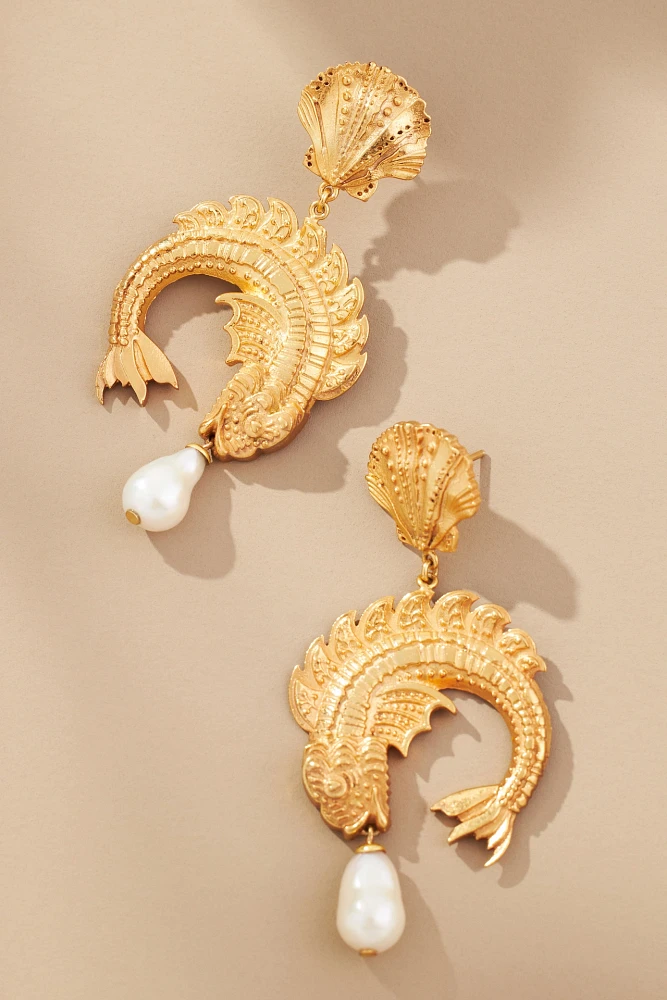 ALÉMAIS Curio Fish Pearl Drop Earrings